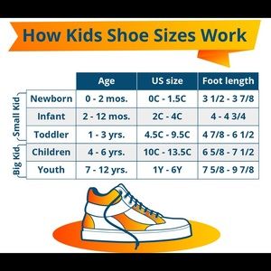 nike size chart boys shoes